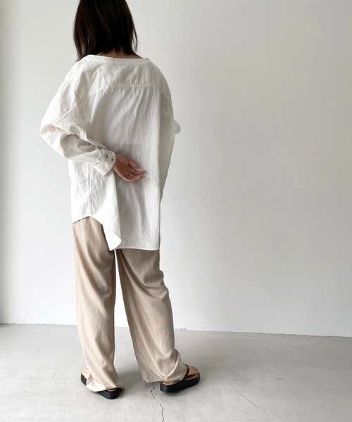 CANAL JEAN（キャナルジーン）の「RED CHOP WORKS(レッドチョップワークス) ヨウリュウガーゼシャツ（シャツ/ブラウス・レディース・ホワイト/ベージュ・38）」の6枚目の写真