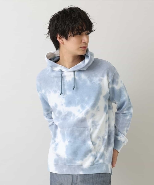 MK MICHEL KLEIN HOMME （エムケーミッシェルクランオム）の「タイダイプルオーバーパーカー（パーカー・メンズ・ライトブルー/ベージュ/ブラック・51/46/48）」の7枚目の写真