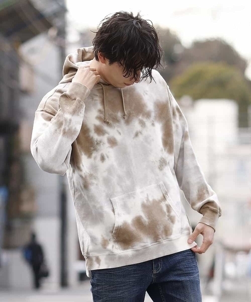 MK MICHEL KLEIN HOMME （エムケーミッシェルクランオム）の「タイダイプルオーバーパーカー（パーカー・メンズ・ライトブルー/ベージュ/ブラック・51/46/48）」の8枚目の写真