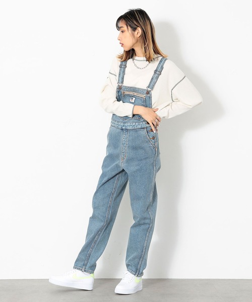 EDWIN(エドウィン)の「STEPMARK レトロオーバーオール(サロペット/オーバーオール・レディース・ライトブルー/ライトブラック・SMALL/MEDIUM/LARGE)」の4枚目の写真