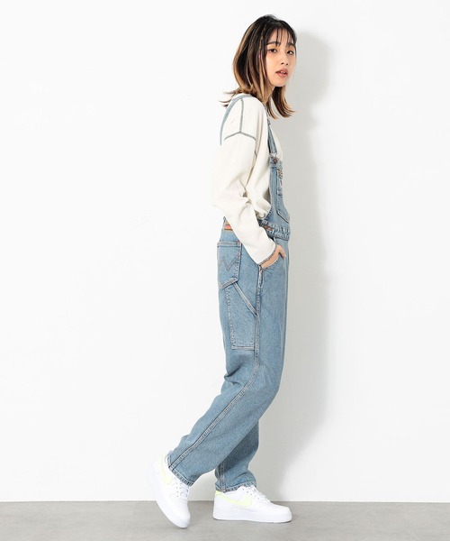 EDWIN(エドウィン)の「STEPMARK レトロオーバーオール(サロペット/オーバーオール・レディース・ライトブルー/ライトブラック・SMALL/MEDIUM/LARGE)」の6枚目の写真