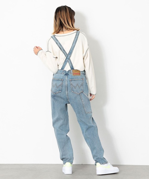 EDWIN(エドウィン)の「STEPMARK レトロオーバーオール(サロペット/オーバーオール・レディース・ライトブルー/ライトブラック・SMALL/MEDIUM/LARGE)」の8枚目の写真
