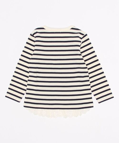 KP（ケーピー）の「【日本製】天竺ボーダーmimiちゃんアップリケ長袖Ｔシャツ(100-130cm)（Tシャツ/カットソー・キッズ・ピンク/ブルー系その他・110cm/100cm/120cm/130cm）」の8枚目の写真