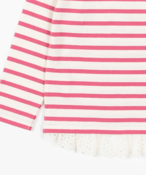 KP（ケーピー）の「【日本製】天竺ボーダーmimiちゃんアップリケ長袖Ｔシャツ(100-130cm)（Tシャツ/カットソー・キッズ・ピンク/ブルー系その他・110cm/100cm/120cm/130cm）」の6枚目の写真