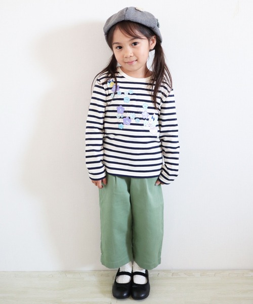 KP（ケーピー）の「【日本製】天竺ボーダーmimiちゃんアップリケ長袖Ｔシャツ(100-130cm)（Tシャツ/カットソー・キッズ・ピンク/ブルー系その他・110cm/100cm/120cm/130cm）」の9枚目の写真