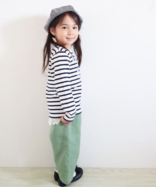 KP（ケーピー）の「【日本製】天竺ボーダーmimiちゃんアップリケ長袖Ｔシャツ(100-130cm)（Tシャツ/カットソー・キッズ・ピンク/ブルー系その他・110cm/100cm/120cm/130cm）」の4枚目の写真