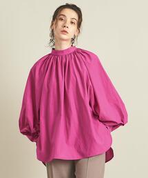 BEAUTY&YOUTH UNITED ARROWS | BY バックボタンボリュームスリーブブラウス -ウォッシャブル- ∴ ：(シャツ/ブラウス)
