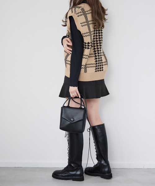 Heather(ヘザー)の「グレンチェックニットベスト 219170(ベスト・レディース・ホワイト系その他/ベージュ系その他/ブルー系その他/ブラック系その他・FREE)」の18枚目の写真