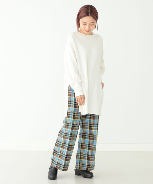 BEAMS BOY(ビームスボーイ)の「BEAMS BOY / サーマル ビッグシルエット クルー カットソー(Tシャツ/カットソー・レディース・チャコールグレー/オフホワイト・ONE SIZE)」の12枚目の写真