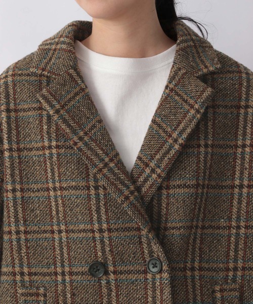 LOWRYS FARM（ローリーズファーム）の「ツィードチェックダブルジャケット　959093（テーラードジャケット・レディース・ブラウン/ブラック・FREE）」の5枚目の写真