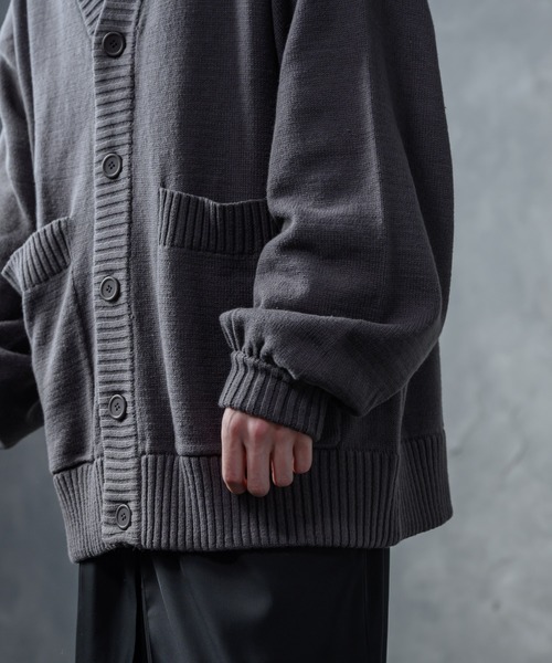 KUUUPY（クーピー）の「Cotton Acryl Relux  Cardigan - コットンアクリルリラックスカーディガン（カーディガン/ボレロ・メンズ・チャコールグレー/ライトグレー・SMALL/MEDIUM/LARGE）」の16枚目の写真