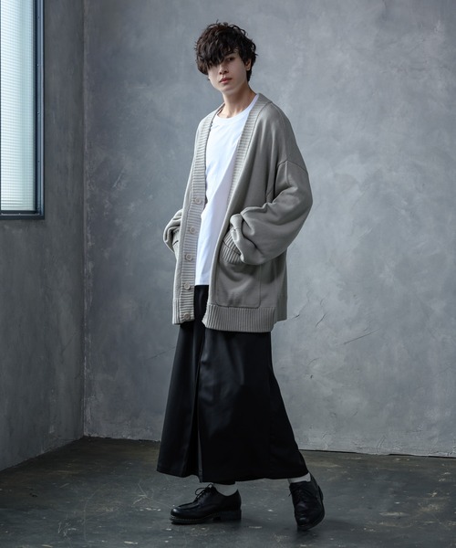 KUUUPY（クーピー）の「Cotton Acryl Relux  Cardigan - コットンアクリルリラックスカーディガン（カーディガン/ボレロ・メンズ・チャコールグレー/ライトグレー・SMALL/MEDIUM/LARGE）」の6枚目の写真