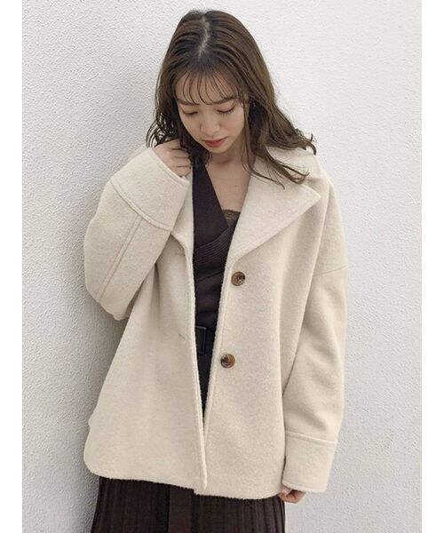 dazzlin（ダズリン）の「フェミニンカラーシングルコート（その他アウター・レディース・ブルー/アイボリー/その他1・FREE）」の4枚目の写真