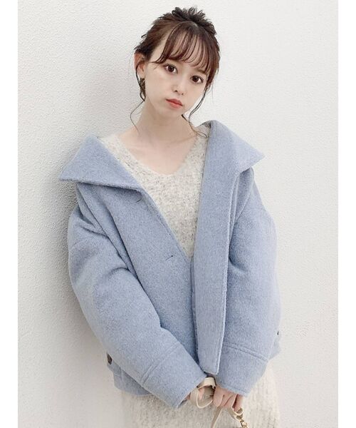 dazzlin（ダズリン）の「フェミニンカラーシングルコート（その他アウター・レディース・ブルー/アイボリー/その他1・FREE）」の9枚目の写真