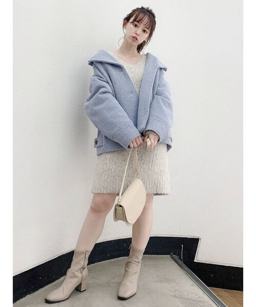 dazzlin（ダズリン）の「フェミニンカラーシングルコート（その他アウター・レディース・ブルー/アイボリー/その他1・FREE）」の12枚目の写真