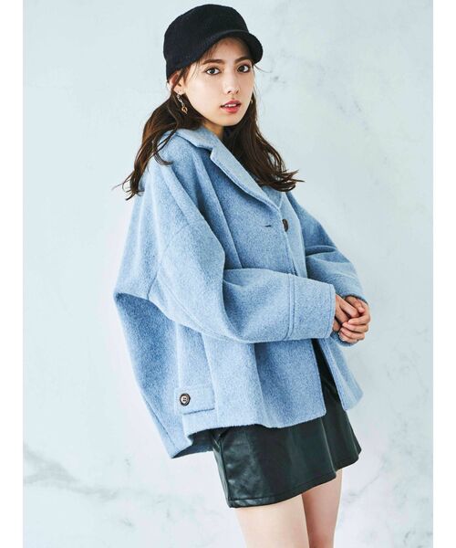 dazzlin（ダズリン）の「フェミニンカラーシングルコート（その他アウター・レディース・ブルー/アイボリー/その他1・FREE）」の3枚目の写真