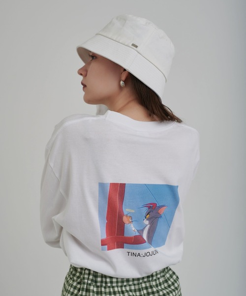 TINA:JOJUN(ティーナジョジュン)の「トムとジェリー ユニセックスロンT TINA:JOJUN(Tシャツ/カットソー・レディース・ホワイト系その他/ホワイト系その他2・M)」の1枚目の写真
