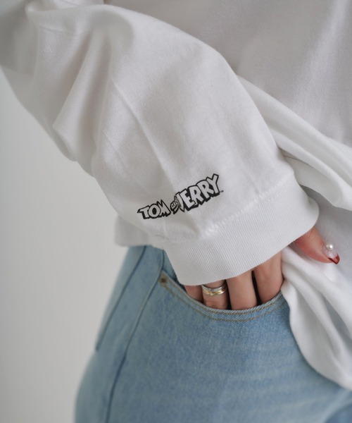 TINA:JOJUN(ティーナジョジュン)の「トムとジェリー ユニセックスロンT TINA:JOJUN(Tシャツ/カットソー・レディース・ホワイト系その他/ホワイト系その他2・M)」の4枚目の写真