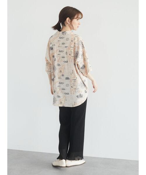 RAY CASSIN FAVORI（レイカズンフェバリ）の「・RAY CASSIN アートガラカイキンシャツチュニック＊（シャツ/ブラウス・レディース・グレー/ブラック/ライトベージュ・FREE）」の7枚目の写真