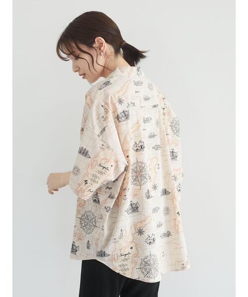 RAY CASSIN FAVORI（レイカズンフェバリ）の「・RAY CASSIN アートガラカイキンシャツチュニック＊（シャツ/ブラウス・レディース・グレー/ブラック/ライトベージュ・FREE）」の8枚目の写真