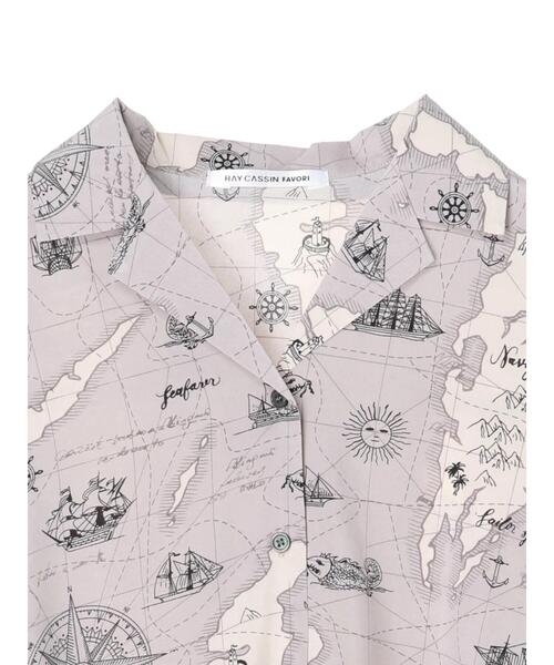 RAY CASSIN FAVORI（レイカズンフェバリ）の「・RAY CASSIN アートガラカイキンシャツチュニック＊（シャツ/ブラウス・レディース・グレー/ブラック/ライトベージュ・FREE）」の14枚目の写真