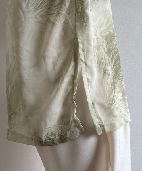 wee9s(ウィークス)の「see through marble blouse / サイドスリットシースルーマーブルブラウス(シャツ/ブラウス・レディース・ミント/ブラック・FREE)」の8枚目の写真