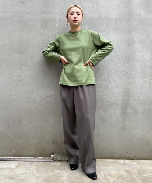 So_lemn(ソレム)の「【So_lemn/ソレム】フラノセンタープレススラックスパンツ(スラックス・レディース・ネイビー/グレイッシュベージュ・1/2)」の18枚目の写真