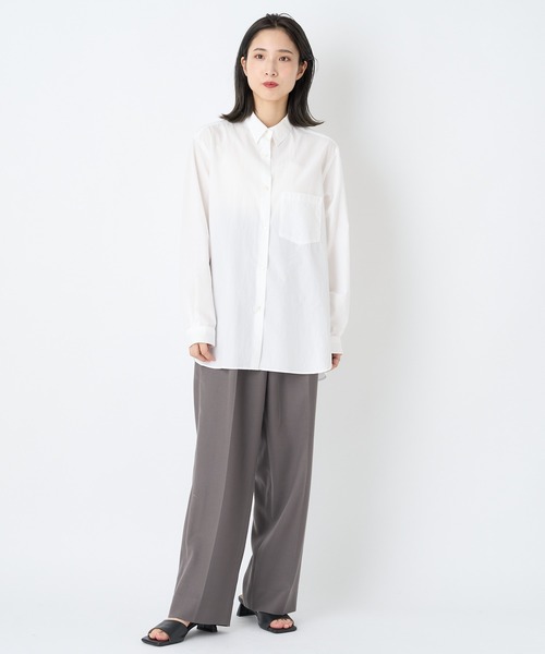 So_lemn(ソレム)の「【So_lemn/ソレム】フラノセンタープレススラックスパンツ(スラックス・レディース・ネイビー/グレイッシュベージュ・1/2)」の12枚目の写真