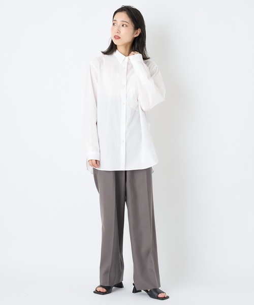 So_lemn(ソレム)の「【So_lemn/ソレム】フラノセンタープレススラックスパンツ(スラックス・レディース・ネイビー/グレイッシュベージュ・1/2)」の10枚目の写真
