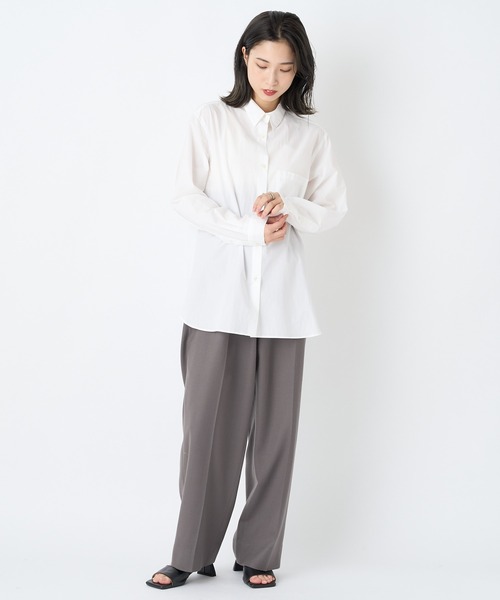 So_lemn(ソレム)の「【So_lemn/ソレム】フラノセンタープレススラックスパンツ(スラックス・レディース・ネイビー/グレイッシュベージュ・1/2)」の8枚目の写真