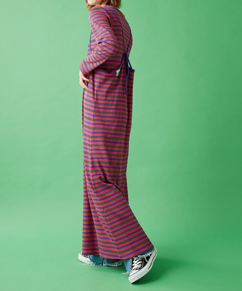 CIAOPANIC TYPY（チャオパニックティピー）の「【HELLO.SANFRANCISCO】インナー付きマルチボーダーキャミワンピ（ワンピース・レディース・ベージュ/レッド/グリーン・ONE SIZE）」の14枚目の写真