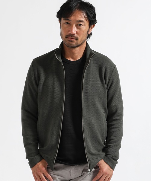 TETE HOMME（テットオム）の「ハニカムスタンドジップ（カーディガン/ボレロ・メンズ・ブラック/オフホワイト/カーキ・LARGE/MEDIUM/X-LARGE）」の3枚目の写真