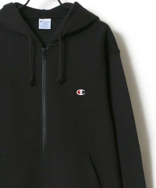 Champion(チャンピオン)の「Champion/チャンピオン ワンポイント スウェット フルジップパーカー フーディー(パーカー・メンズ・オートミール/ネイビー/グレー/ブラック・M/L/XL)」の1枚目の写真