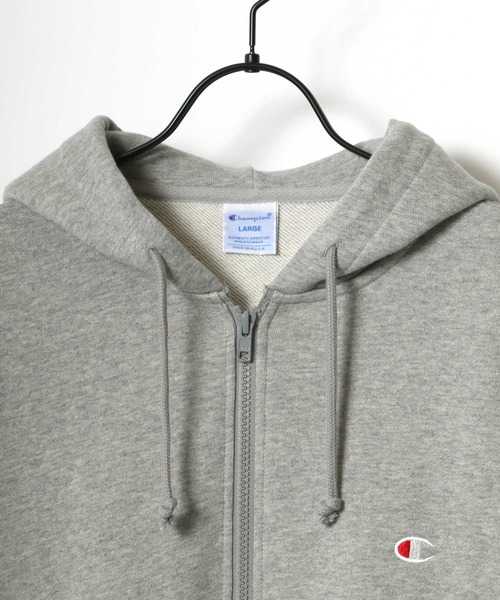 Champion(チャンピオン)の「Champion/チャンピオン ワンポイント スウェット フルジップパーカー フーディー(パーカー・メンズ・オートミール/ネイビー/グレー/ブラック・M/L/XL)」の11枚目の写真
