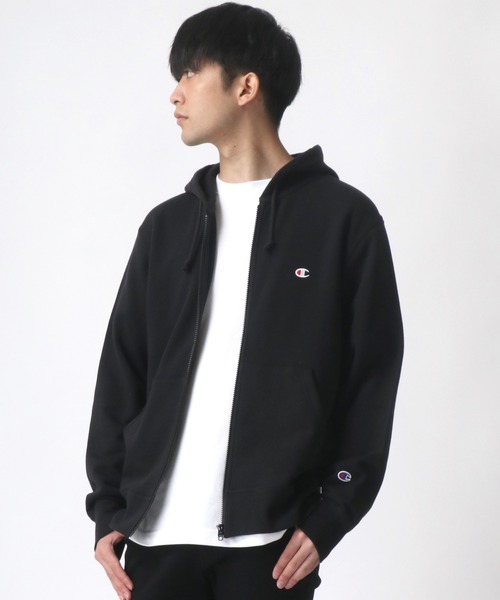 Champion(チャンピオン)の「Champion/チャンピオン ワンポイント スウェット フルジップパーカー フーディー(パーカー・メンズ・オートミール/ネイビー/グレー/ブラック・M/L/XL)」の16枚目の写真