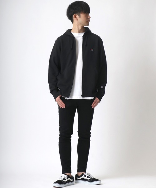Champion(チャンピオン)の「Champion/チャンピオン ワンポイント スウェット フルジップパーカー フーディー(パーカー・メンズ・オートミール/ネイビー/グレー/ブラック・M/L/XL)」の22枚目の写真
