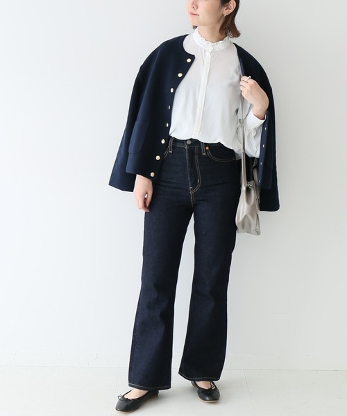SLOBE IENA(スローブイエナ)の「サテンフリルカラーブラウス【手洗い可能】◆(シャツ/ブラウス・レディース・ホワイト/チャコールグレー・FREE)」の21枚目の写真