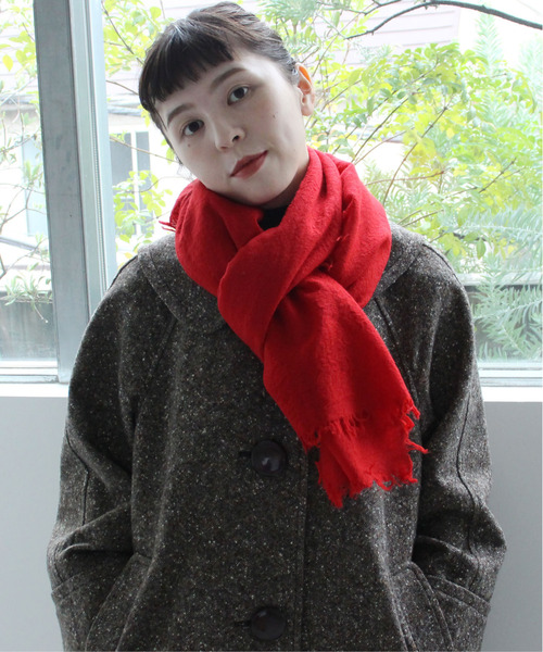 CHILD WOMAN（チャイルドウーマン）の「LITTLE LION WOOL無地ストール（ストール/ショール・レディース・ネイビー/イエロー/ピンク/キナリ/グリーン/レッド/グレー/ブルー・FREE）」の8枚目の写真