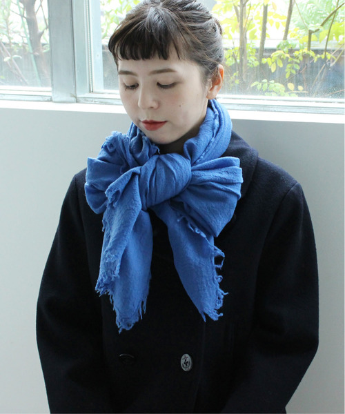 CHILD WOMAN（チャイルドウーマン）の「LITTLE LION WOOL無地ストール（ストール/ショール・レディース・ネイビー/イエロー/ピンク/キナリ/グリーン/レッド/グレー/ブルー・FREE）」の5枚目の写真