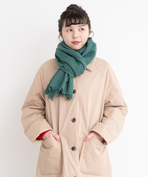 CHILD WOMAN（チャイルドウーマン）の「LITTLE LION WOOL無地ストール（ストール/ショール・レディース・ネイビー/イエロー/ピンク/キナリ/グリーン/レッド/グレー/ブルー・FREE）」の3枚目の写真