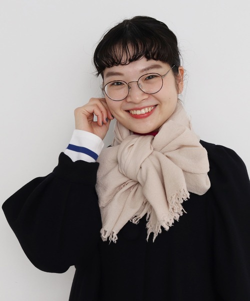 CHILD WOMAN（チャイルドウーマン）の「LITTLE LION WOOL無地ストール（ストール/ショール・レディース・ネイビー/イエロー/ピンク/キナリ/グリーン/レッド/グレー/ブルー・FREE）」の2枚目の写真