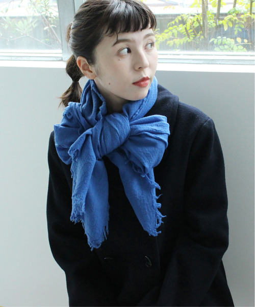 CHILD WOMAN（チャイルドウーマン）の「LITTLE LION WOOL無地ストール（ストール/ショール・レディース・ネイビー/イエロー/ピンク/キナリ/グリーン/レッド/グレー/ブルー・FREE）」の15枚目の写真