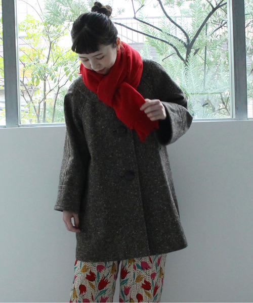 CHILD WOMAN（チャイルドウーマン）の「LITTLE LION WOOL無地ストール（ストール/ショール・レディース・ネイビー/イエロー/ピンク/キナリ/グリーン/レッド/グレー/ブルー・FREE）」の14枚目の写真