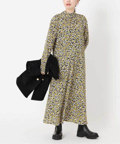 journal standard L'essage（ジャーナルスタンダードレサージュ）の「フラワープリントボウタイワンピース◆（ワンピース・レディース・ブルー/イエロー・FREE）」の3枚目の写真