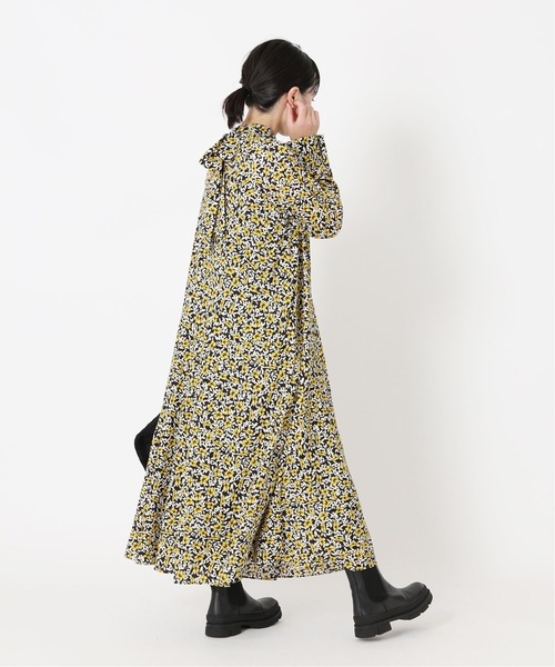 journal standard L'essage（ジャーナルスタンダードレサージュ）の「フラワープリントボウタイワンピース◆（ワンピース・レディース・ブルー/イエロー・FREE）」の16枚目の写真