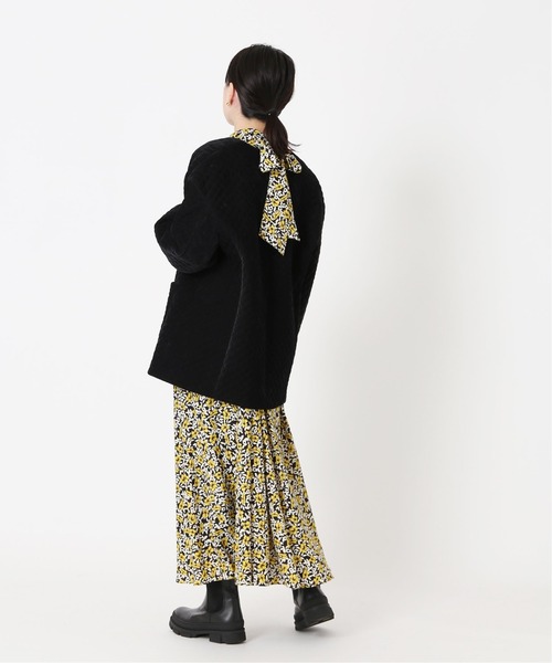 journal standard L'essage（ジャーナルスタンダードレサージュ）の「フラワープリントボウタイワンピース◆（ワンピース・レディース・ブルー/イエロー・FREE）」の4枚目の写真