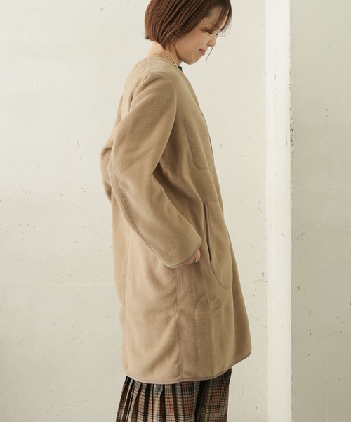URBAN RESEARCH DOORS(アーバンリサーチドアーズ)の「DANTON FLEECE COLLARLESS COAT(その他アウター・レディース・ベージュ/ライトベージュ・36)」の7枚目の写真