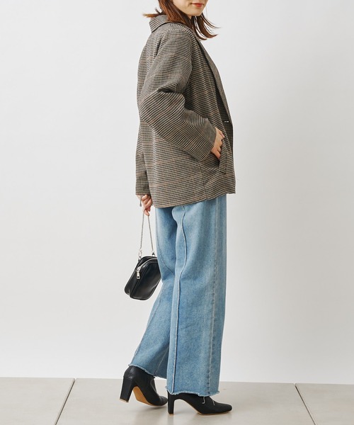 prose verse（プロズヴェール）の「先染めチェックWテーラードジャケット（テーラードジャケット・レディース・ブラウン/グレー・MEDIUM）」の20枚目の写真