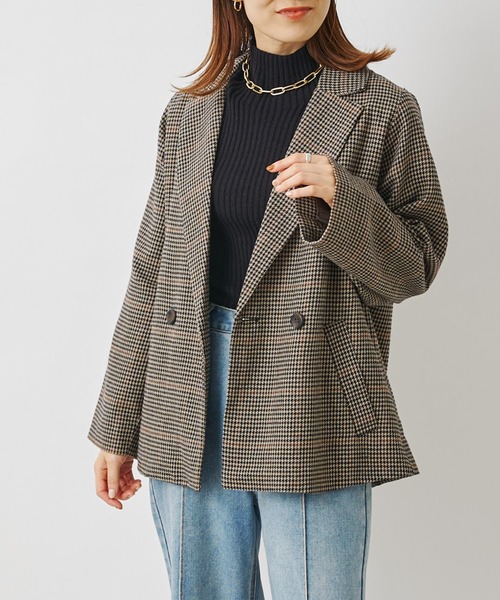prose verse（プロズヴェール）の「先染めチェックWテーラードジャケット（テーラードジャケット・レディース・ブラウン/グレー・MEDIUM）」の13枚目の写真