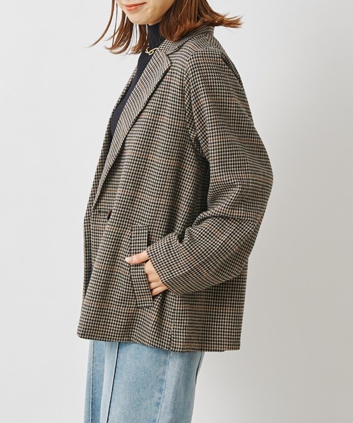 prose verse（プロズヴェール）の「先染めチェックWテーラードジャケット（テーラードジャケット・レディース・ブラウン/グレー・MEDIUM）」の10枚目の写真